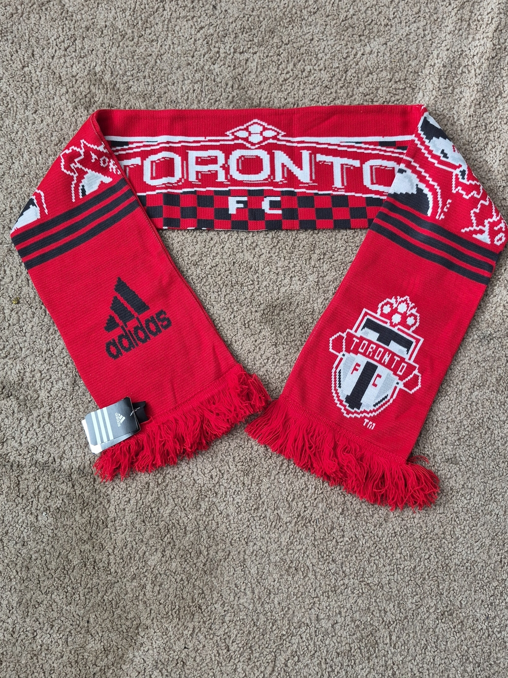 New Unisex Adidas Toronto MLS Soccer Red Scarf One Size